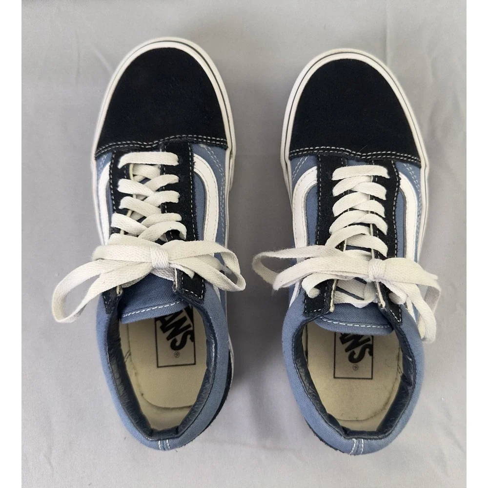 Vans Old Skool Youth 4.5 Blue Navy White Stripe‎ EU 36 Women 6